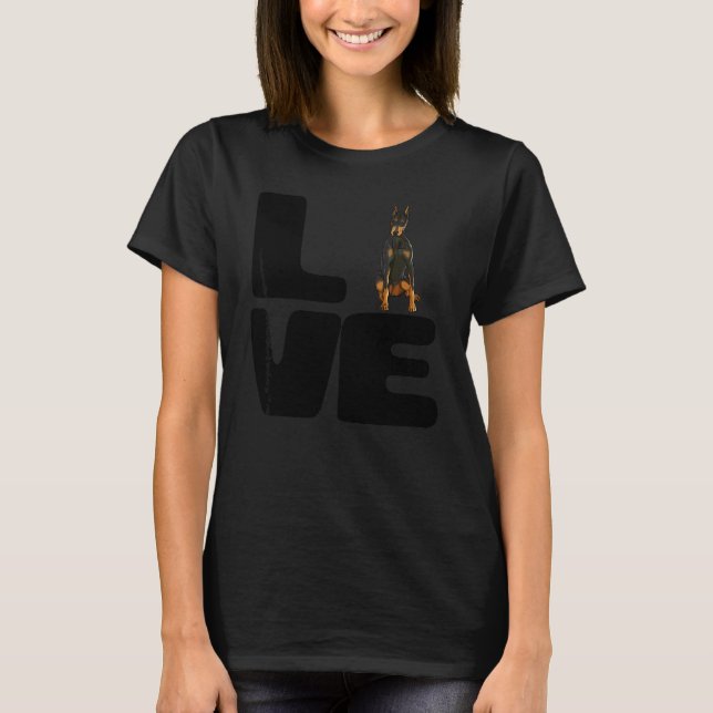 Camiseta Amo a mi perro Doberman Pinscher (Anverso)