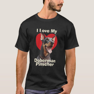 Camiseta Amo A Mi Perro Doberman Pinscher Puppy