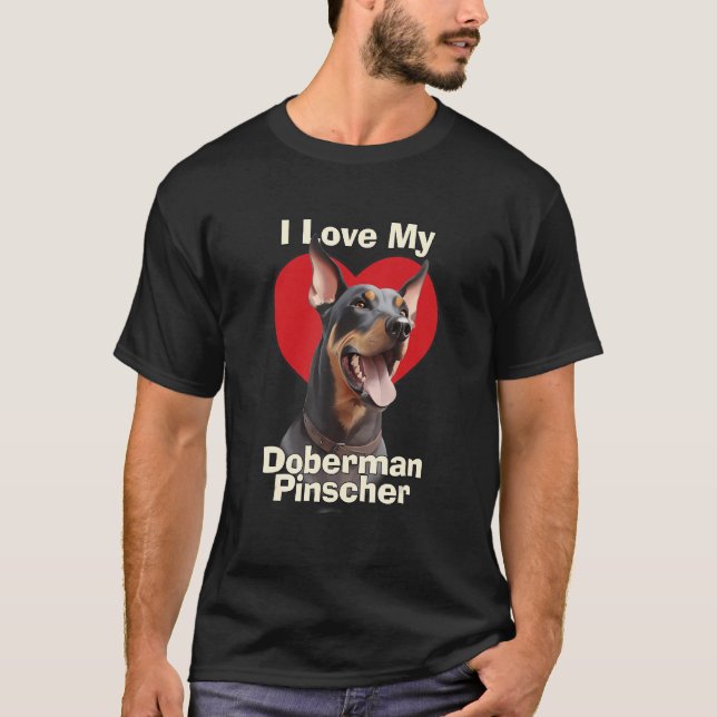Camiseta Amo A Mi Perro Doberman Pinscher Puppy (Anverso)