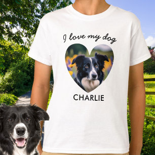 Camiseta 'Amo a mi perro' Foto de mascota personalizada en 