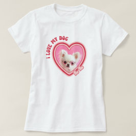Camiseta Amo a mi perro Foto personalizada