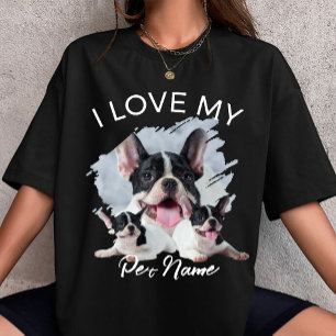Camiseta Amo a mi perro Foto personalizada Mascota Gato Per