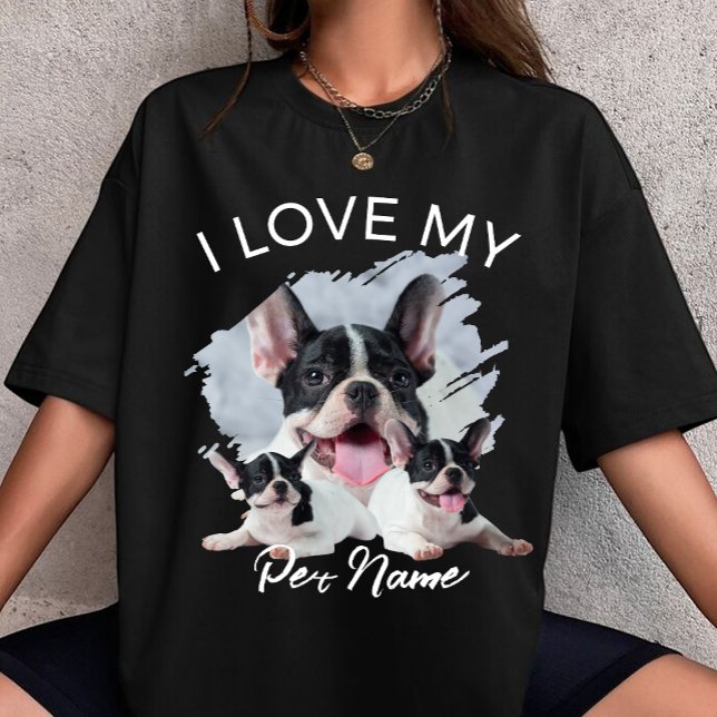 Camiseta Amo a mi perro Foto personalizada Mascota Gato Per (Subido por el creador)