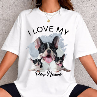 Camiseta Amo a mi perro Foto personalizada Mascota Gato Per