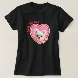 Camiseta Amo a mi perro Foto personalizada Negro