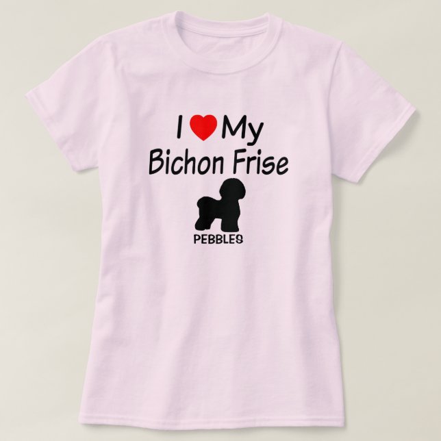 Camiseta Amo a mi perro frito de Bichon (Diseño del anverso)