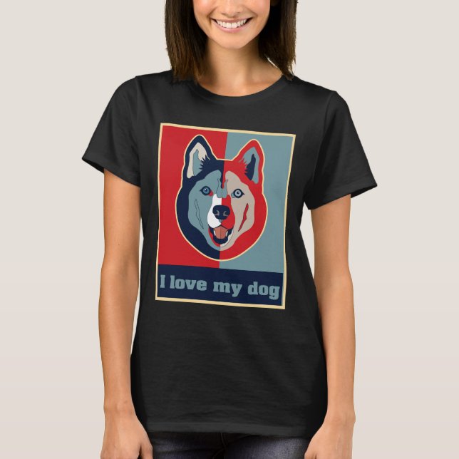 Camiseta Amo A Mi Perro Husky Siberiano (Anverso)