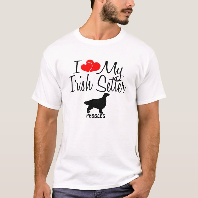 Camiseta Amo A Mi Perro Irlandés. (Anverso)