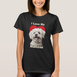 Camiseta Amo A Mi Perro Maltés Cachorro