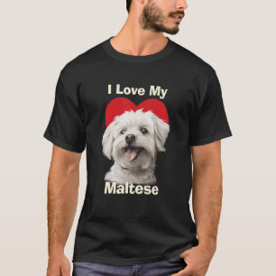 Camiseta Amo A Mi Perro Maltés Cachorro