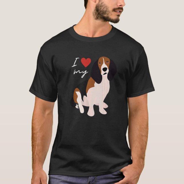Camiseta Amo a mi perro moreno negro y blanco (Anverso)