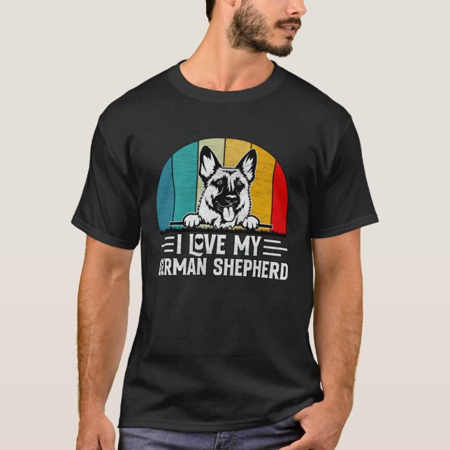 Camiseta Amo a mi perro pastor alemán  dicho (Anverso)
