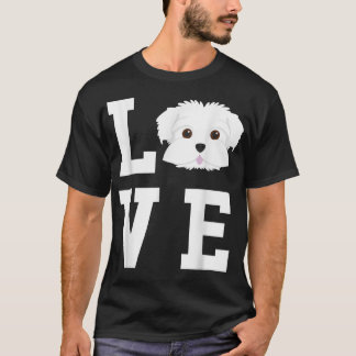 Camiseta Amo A Mi Perro Perro Maltés Amante 