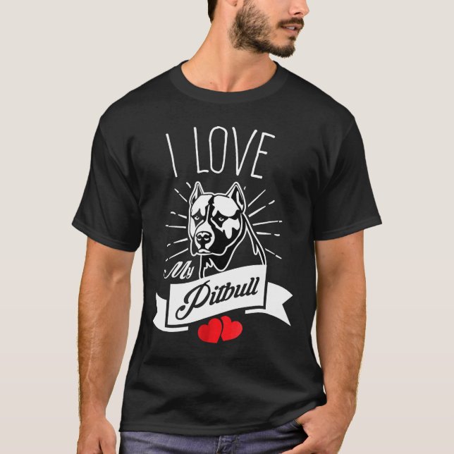 Camiseta Amo a mi perro Pit Bull Pitbull (Anverso)