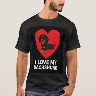 Camiseta Amo a mi perro salchicha Regalo para amante de per