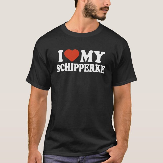 Camiseta Amo A Mi Perro Schipperke Schipperke (Anverso)
