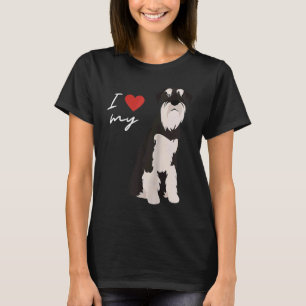 Camiseta Amo a mi perro Schnauzer blanco y negro  Base Ragl