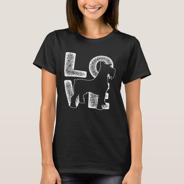 Camiseta Amo a mi perro schnauzer miniatura Tema (Anverso)