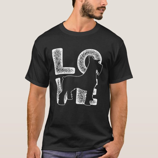 Camiseta Amo a mi perro schnauzer miniatura Tema (Anverso)