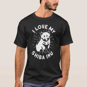 Camiseta Amo a mi perro shiba inu japonés que cría perro ca