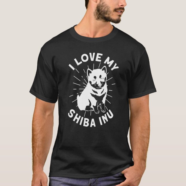 Camiseta Amo a mi perro shiba inu japonés que cría perro ca (Anverso)