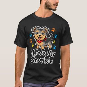 Camiseta Amo a mi perro Snorkie mezcla de Schnauzer adorabl