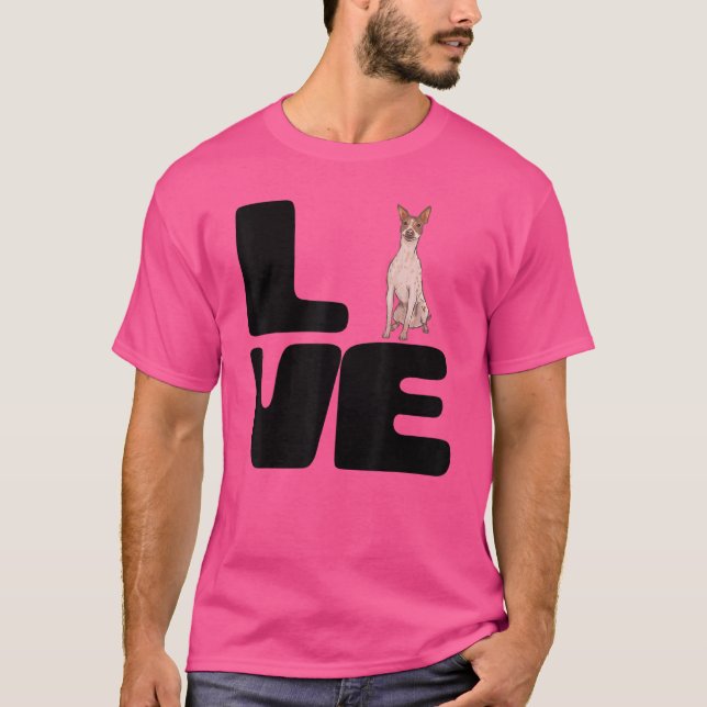 Camiseta Amo a mi perro terrier americano sin pelo (Anverso)