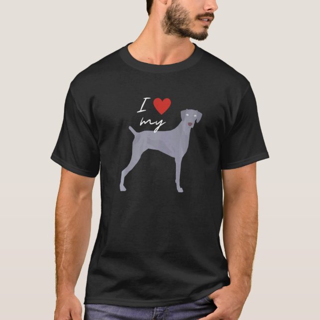 Camiseta Amo a mi perro vizsla gris (Anverso)
