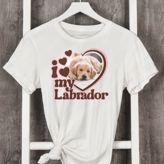 Camiseta Amo a mi Personalizado de Labrador foto de corazón (Subido por el creador)