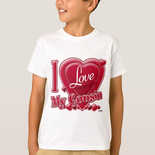 Camiseta Amo a mi prima corazón rojo (Anverso)
