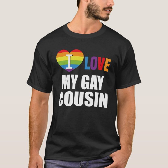 Camiseta Amo a mi primo gay lesbiana gay LGBT (Anverso)