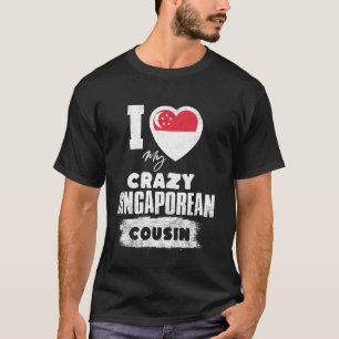 Camiseta Amo a mi primo loco de Singapur divertido