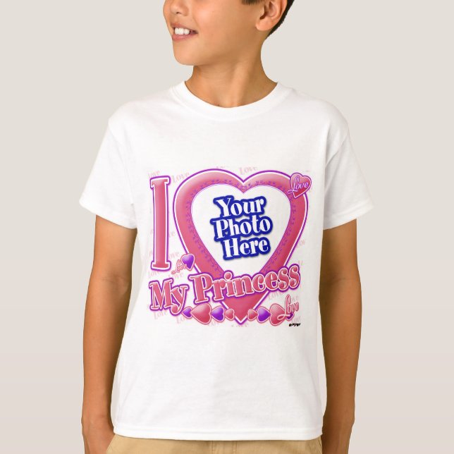 Camiseta Amo a mi princesa rosa/púrpura - foto (Anverso)
