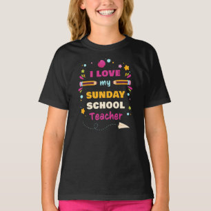 Camiseta Amo a mi profesor de escuela dominical - Iglesia c