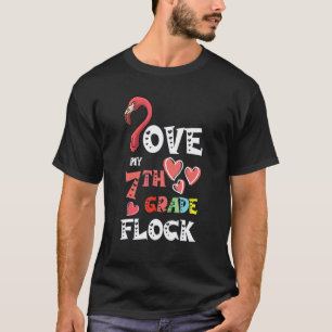 Camiseta Amo a mi profesor de flamingo de séptimo grado de