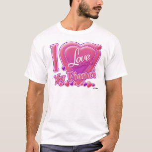 Camiseta Amo a mi prometida rosa/púrpura - corazón