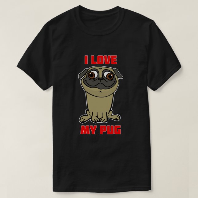 Camiseta Amo a mi Pug (Diseño del anverso)