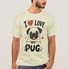 Camiseta Amo a mi Pug