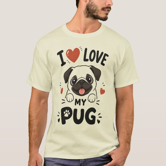 Camiseta Amo a mi Pug (Anverso)