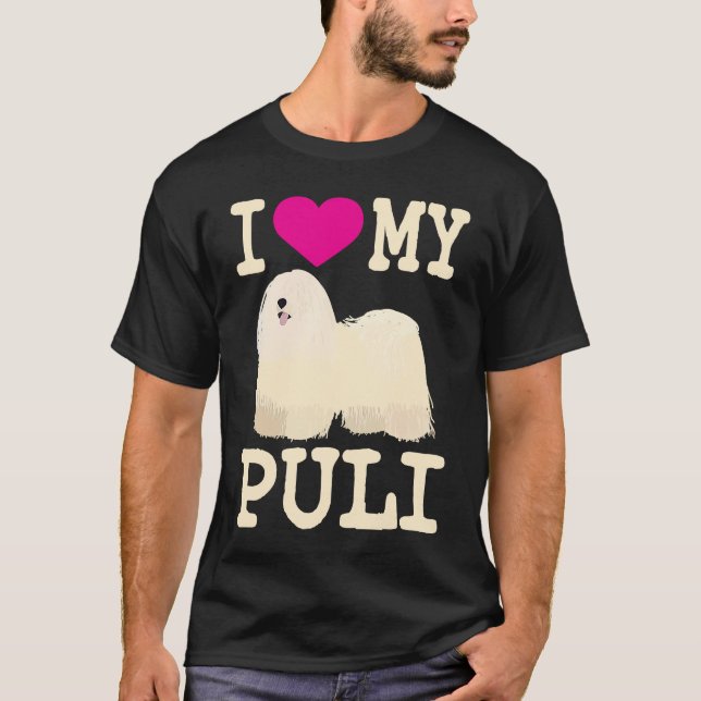 Camiseta Amo a mi Puli Perro Puli Húngaro Lindo con Dreadlo (Anverso)