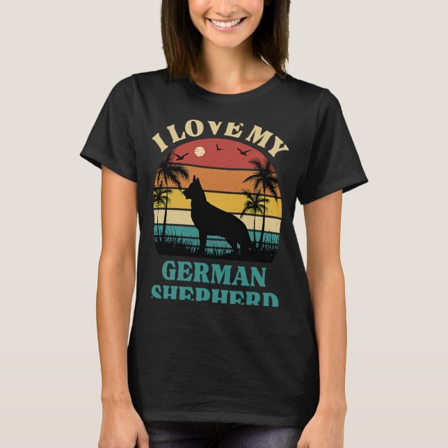Camiseta Amo a mi Shepherd Dog Cute Alemán Sheph (Anverso)