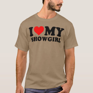 Camiseta Amo a mi Showgirl Red Heart retro retro