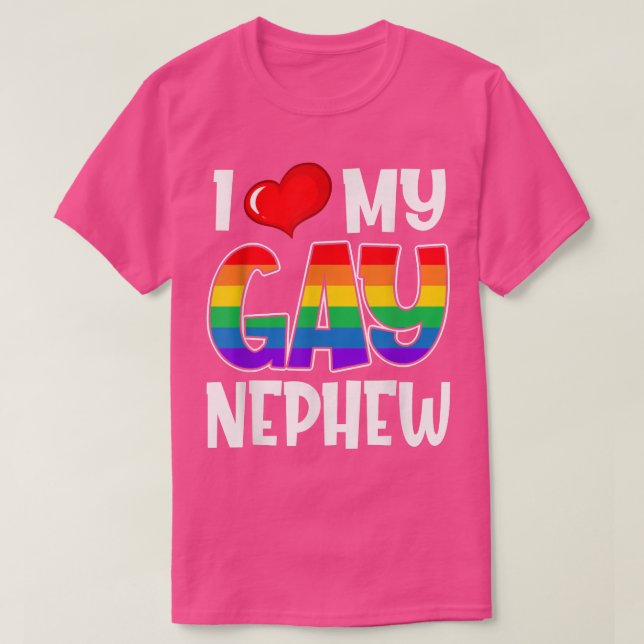 Camiseta Amo a mi sobrino gay LGBT Apoyo del mes del orgull (Diseño del anverso)
