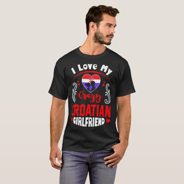 Camiseta Amo a mi tarjeta del día de San Valentín croata (Anverso completo)