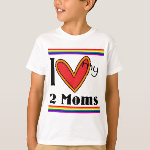 Camiseta Amo a mis 2 mamáes