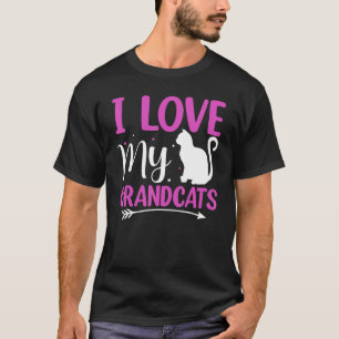 Camiseta Amo a mis abuelitos amantes de gatos Abuelo Abuela