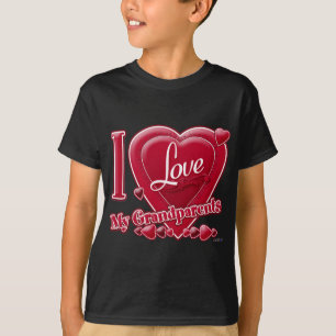 Camiseta Amo a mis abuelos corazones rojos
