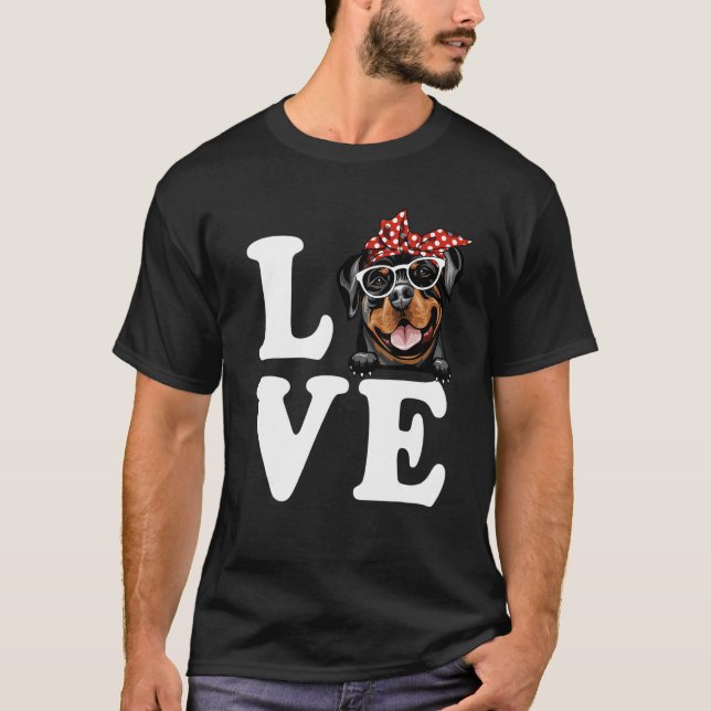 Camiseta Amo a mis amantes del perro de gafas de sol de Rot (Anverso)