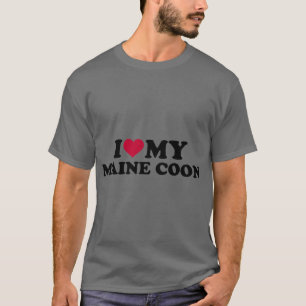 Camiseta Amo a mis amigos gatos Maine coon chicos