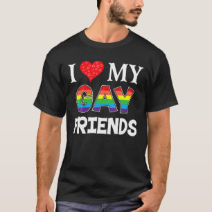 Camiseta Amo a mis amigos gays lesbianas LGBT arcoiris